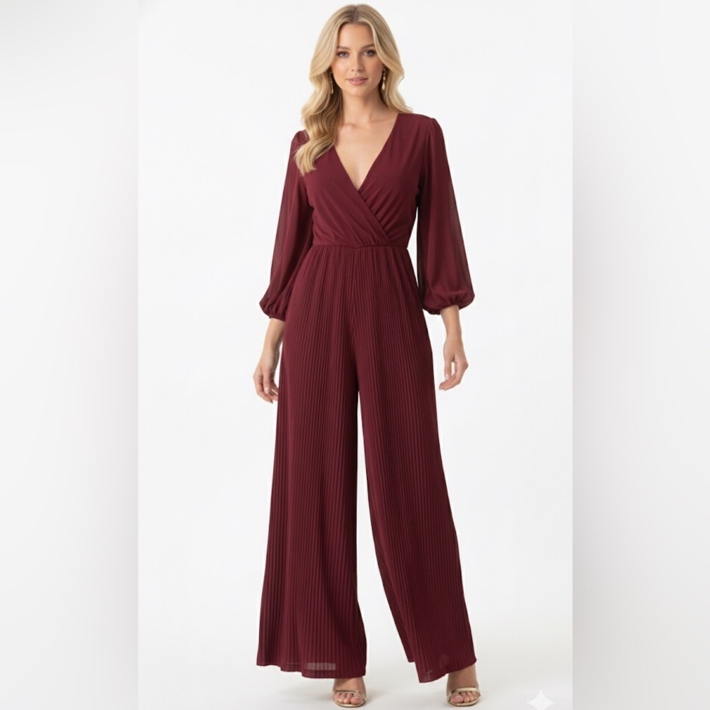 VINTAGE merlot cranberry color pantsuit size large